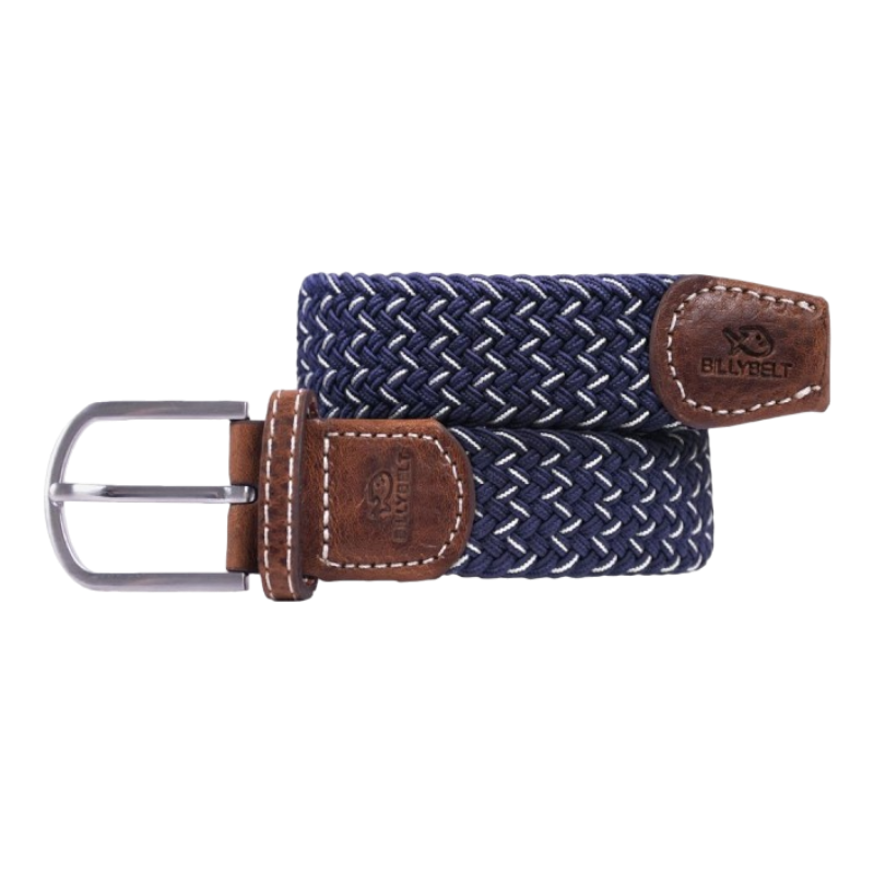 Billybelt - Ceinture tressée Heraklion marine/ blanc