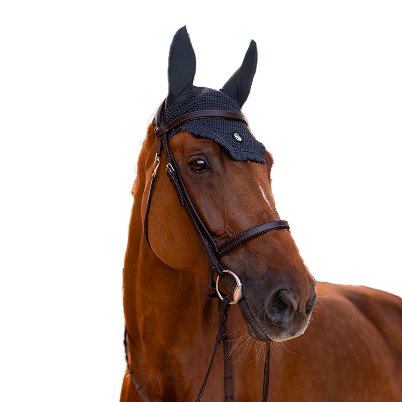 Samshield - Bonnet pour chevaux Flyshield embroidery anthracite | - Ohlala