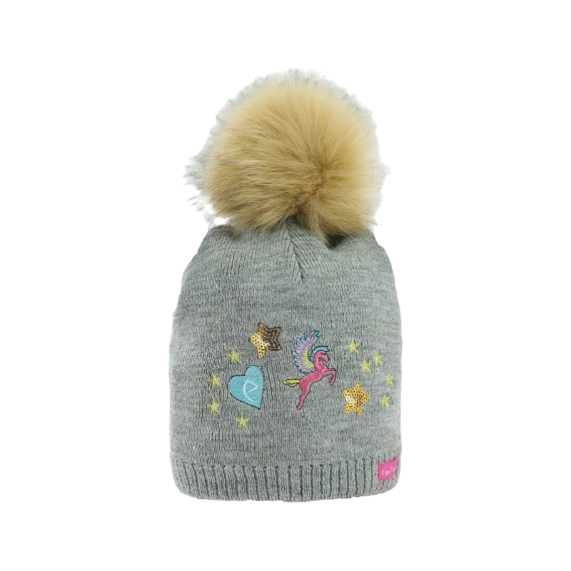 Equi-kids - Bonnet pompon Joly gris chiné | - Ohlala