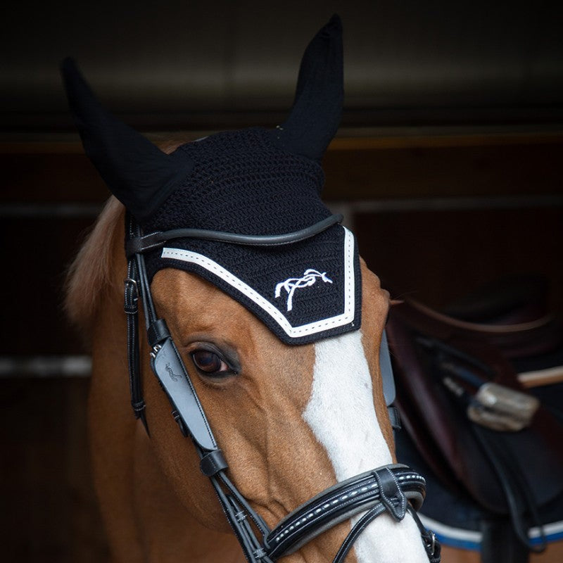 Pénélope - Bonnet point sellier fly coton noir