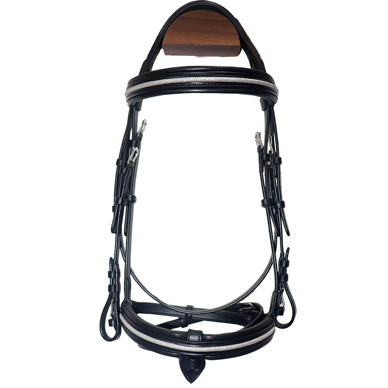 Canter - Bridon muserolle croisée Mylord noir/ argent