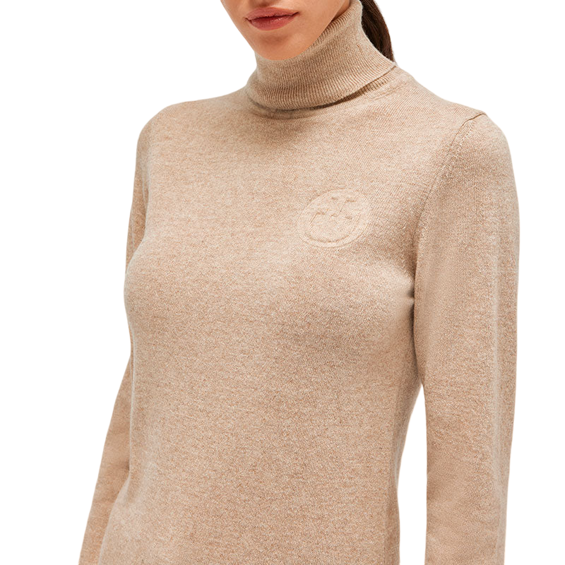 Cavalleria Toscana - Pull à col roulé femme cachemire cappuccino | - Ohlala