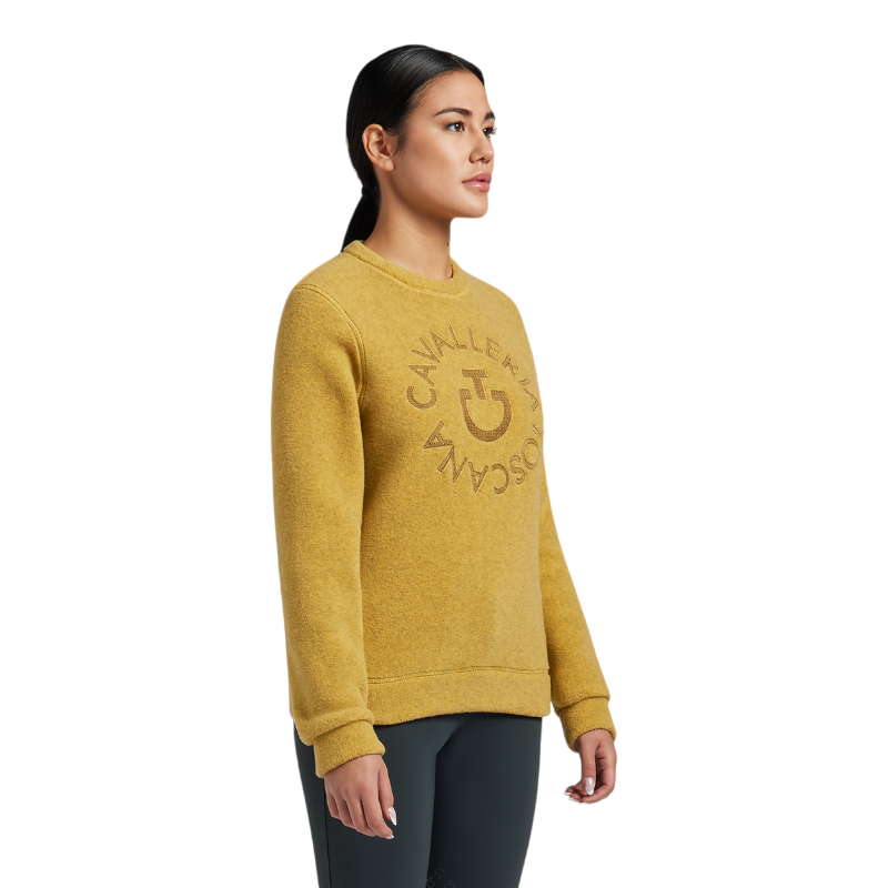 Cavalleria Toscana - Pull manches longues femme Fleece Crew Neck miel | - Ohlala