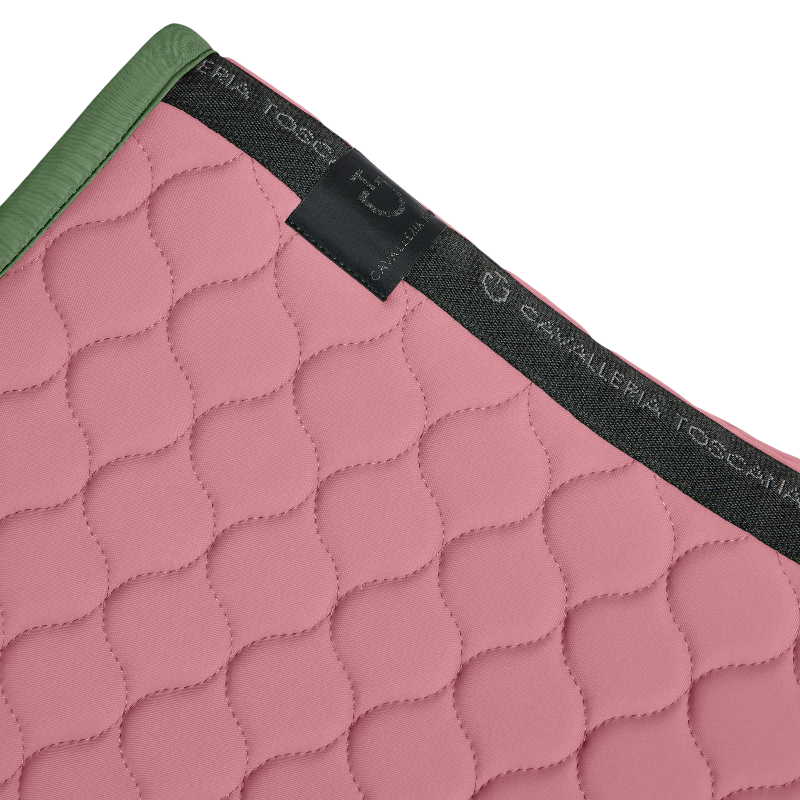 Cavalleria Toscana - Tapis de selle Circular Quilted candy pink/ forest green | - Ohlala