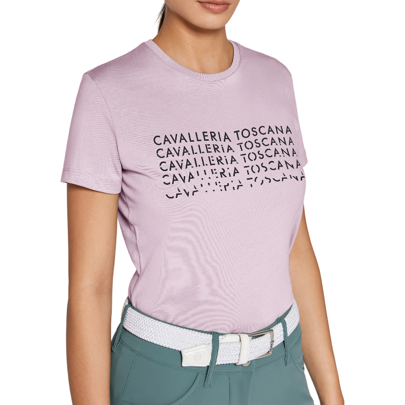 Cavalleria Toscana - T-shirt manches courtes femme Break Off coton sakura rose | - Ohlala