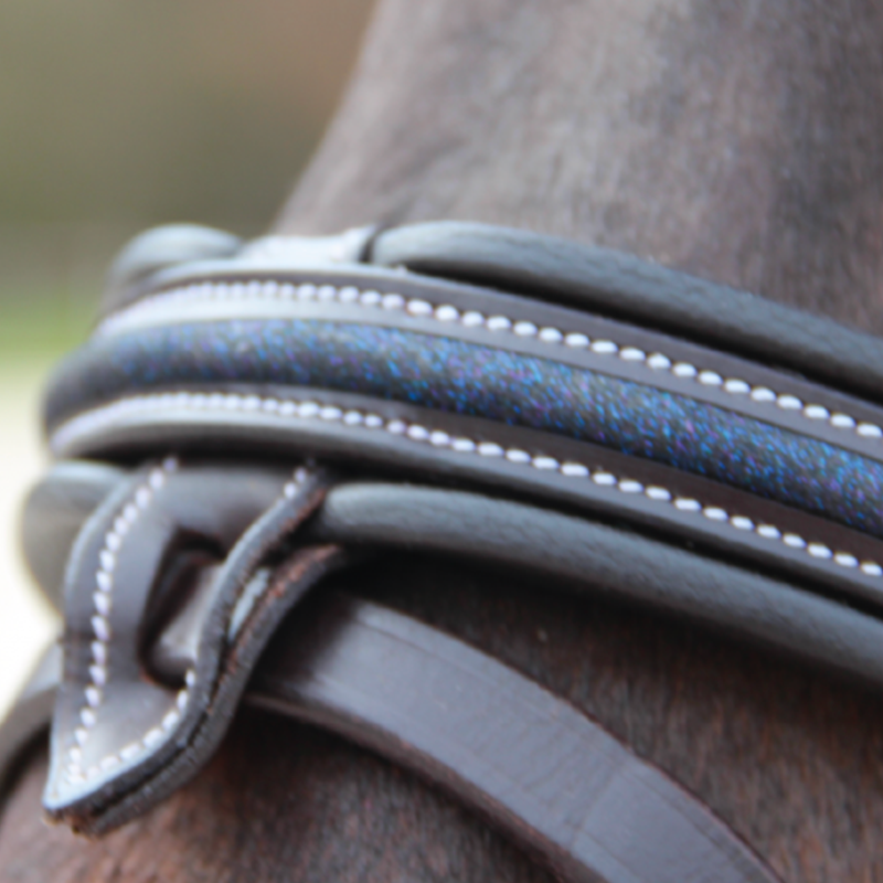 Canter - Bridon muserolle croisée Mylord marron/ marine