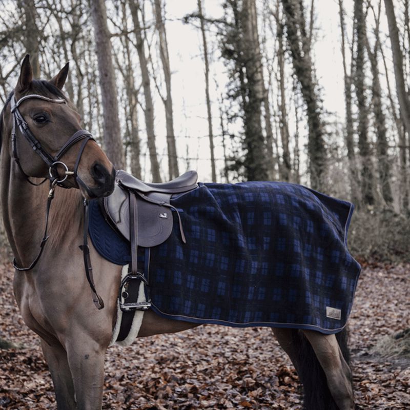 Kentucky Horsewear - Couvre reins carré Heavy Fleece à carreaux | - Ohlala