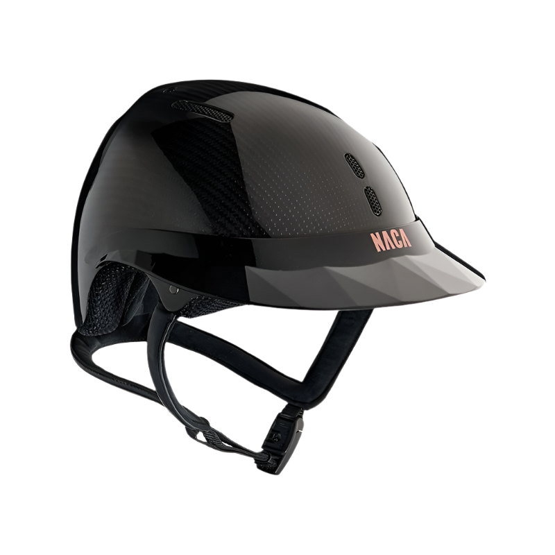 NACA - Casque d'équitation Gravity S visière polo carbon brillant noir