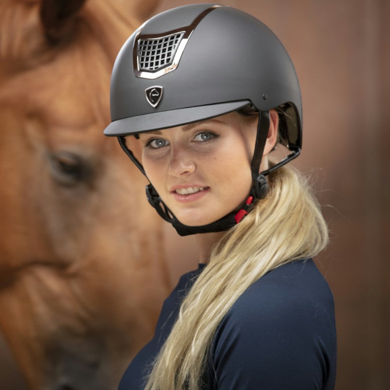 Equithème - Casque d'équitation Airy silver/ noir | - Ohlala