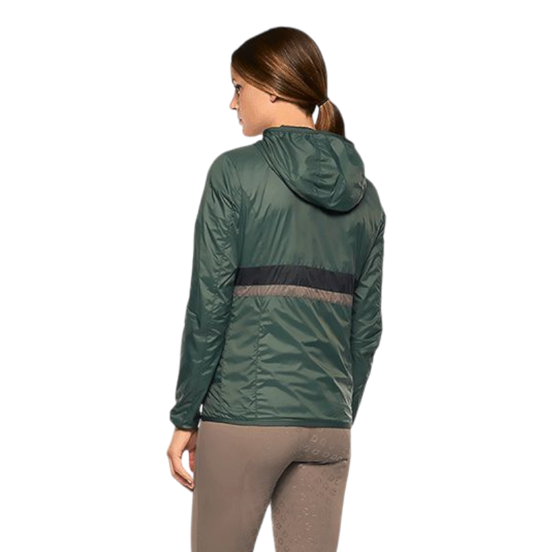 Cavalleria Toscana - Lightweight and reversible women's hooded jacket navy/green