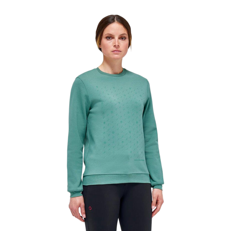 Cavalleria Toscana - Sweatshirt piqué coton femme emeraude | - Ohlala