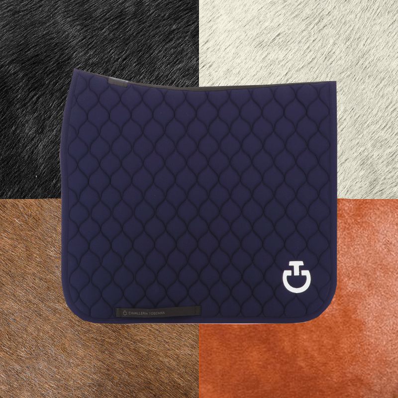 Cavalleria Toscana - Tapis de dressage Circular Quilted marine | - Ohlala