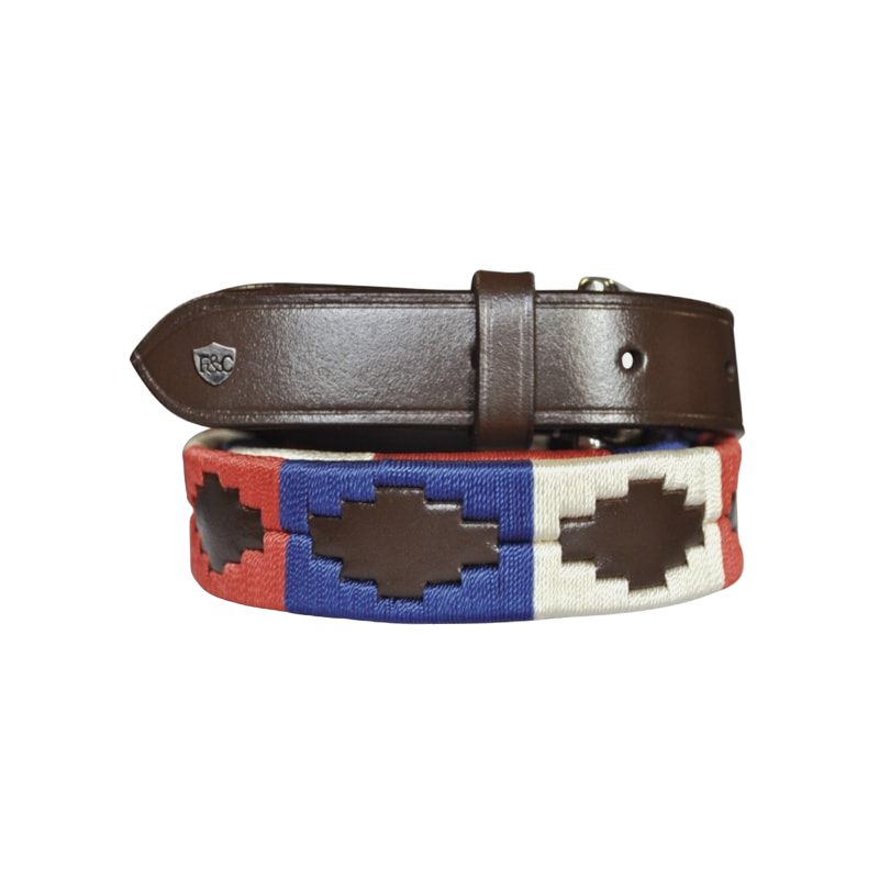 Flags & Cup - Ceinture Chukka marron/bleu/rouge