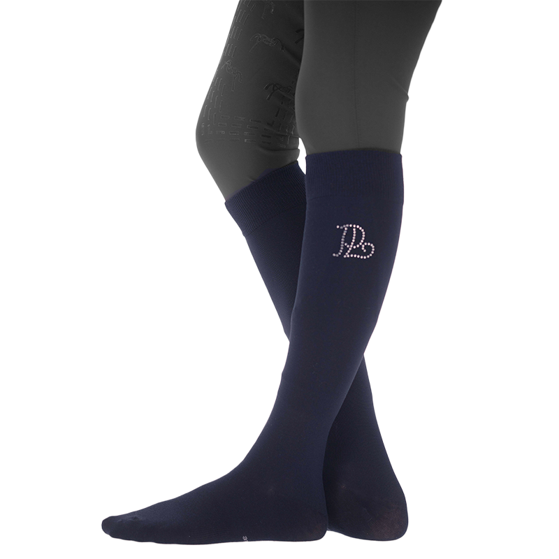 Pénélope - Chaussette d'équitation Luxe Strass marine