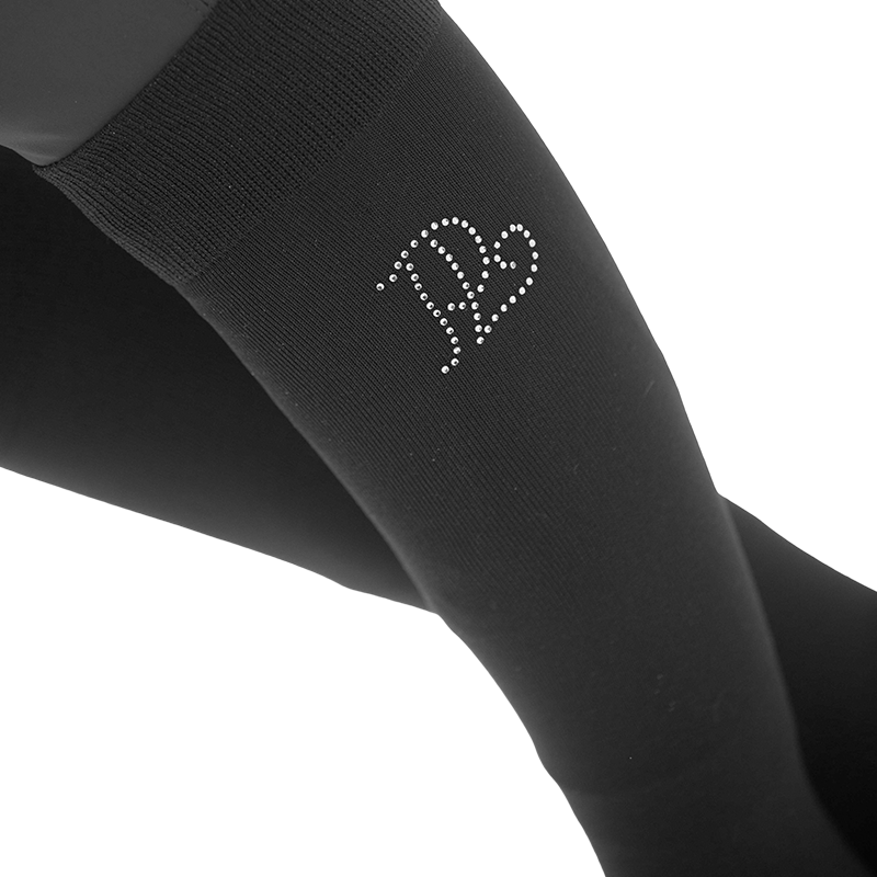 Pénélope - Chaussette d'équitation Luxe Strass noir