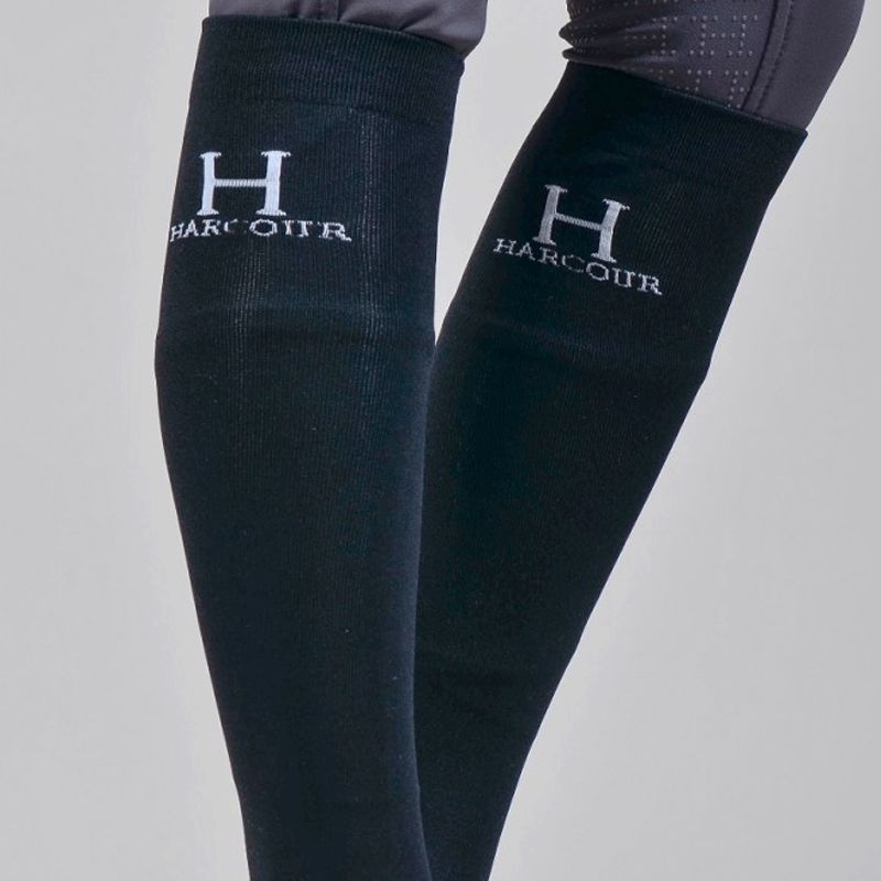 Harcour - Chaussettes d'équitation Badminton Noir (x2) | - Ohlala
