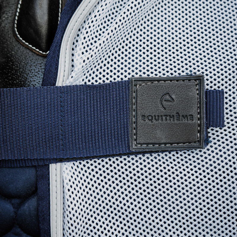 Equithème - Couvre-reins carré Flycool marine/ blanc | - Ohlala