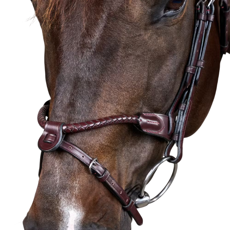 Dyon - Braided bridle with removable noseband New English Collection brown 