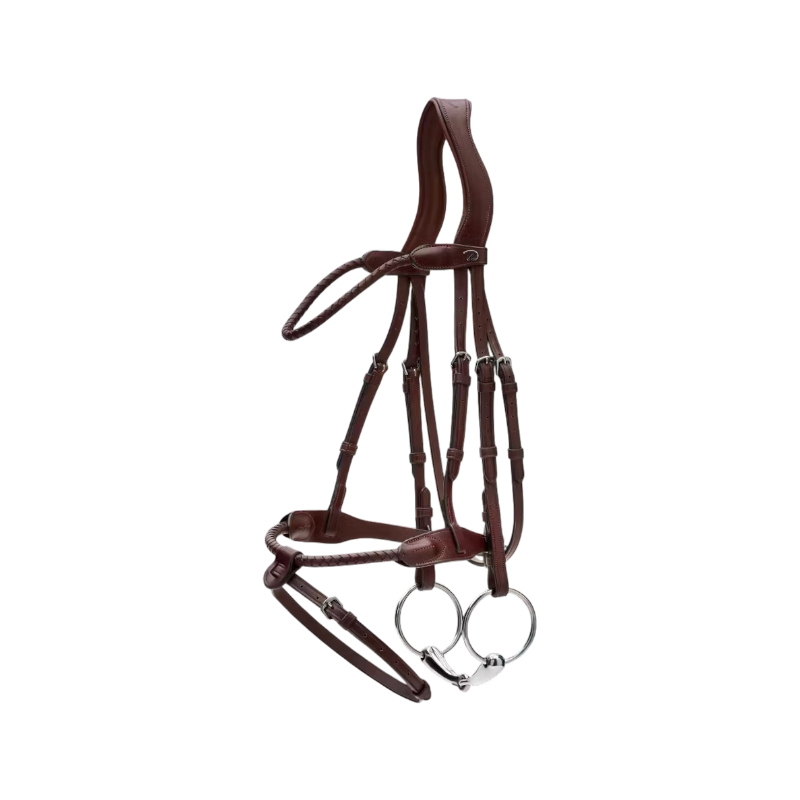 Dyon - Braided bridle with removable noseband New English Collection brown 