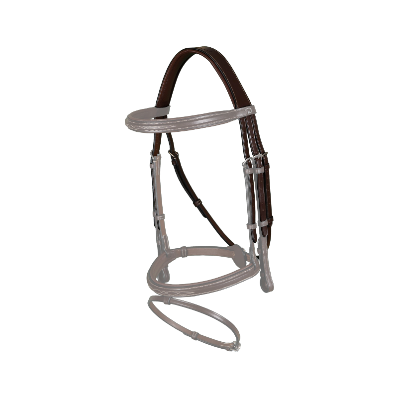 Dyon - Têtière 3 branches avec sous-gorge amovible US Collection marron | - Ohlala