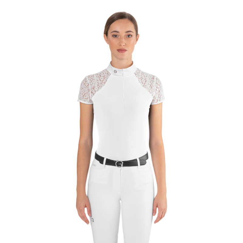 Ego7 - Polo de concours manches courtes femme Florentine blanc | - Ohlala