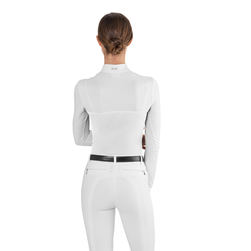 Ego7 - Polo de concours manches longues femme Mesh blanc | - Ohlala