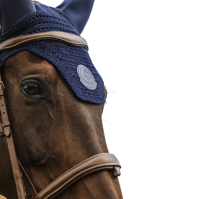 Equithème - Bonnet pour chevaux Compet Je t'aime marine | - Ohlala