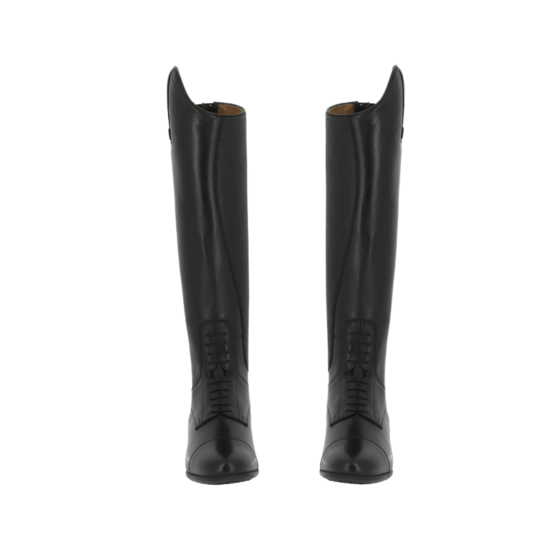 Equithème - Bottes d'équitation en cuir à lacets noir | - Ohlala