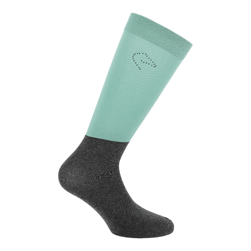 Equithème - Chaussette d'équitation Compet Je t'aime menthe x2 | - Ohlala