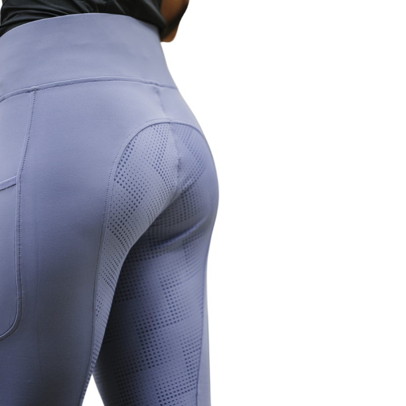 Equithème - Legging d'équitation femme Flora Je t'aime violet | - Ohlala