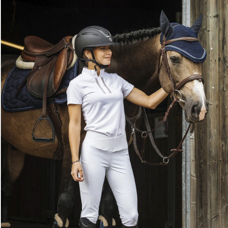 Equithème - Polo manches courtes femme Riyadh blanc | - Ohlala