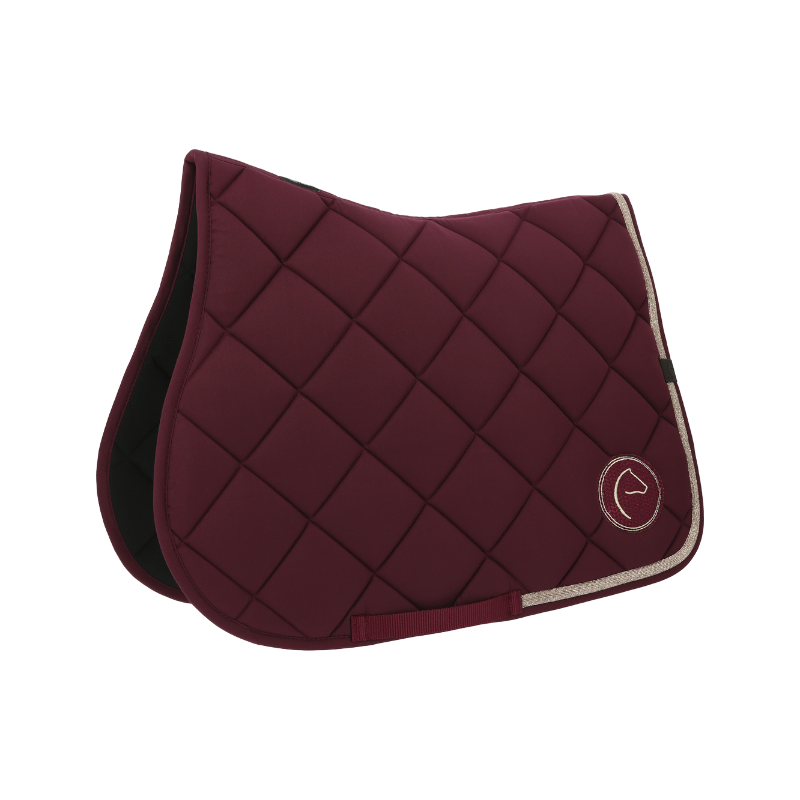 Equithème - Tapis de selle Badge 2.0 bordeaux | - Ohlala