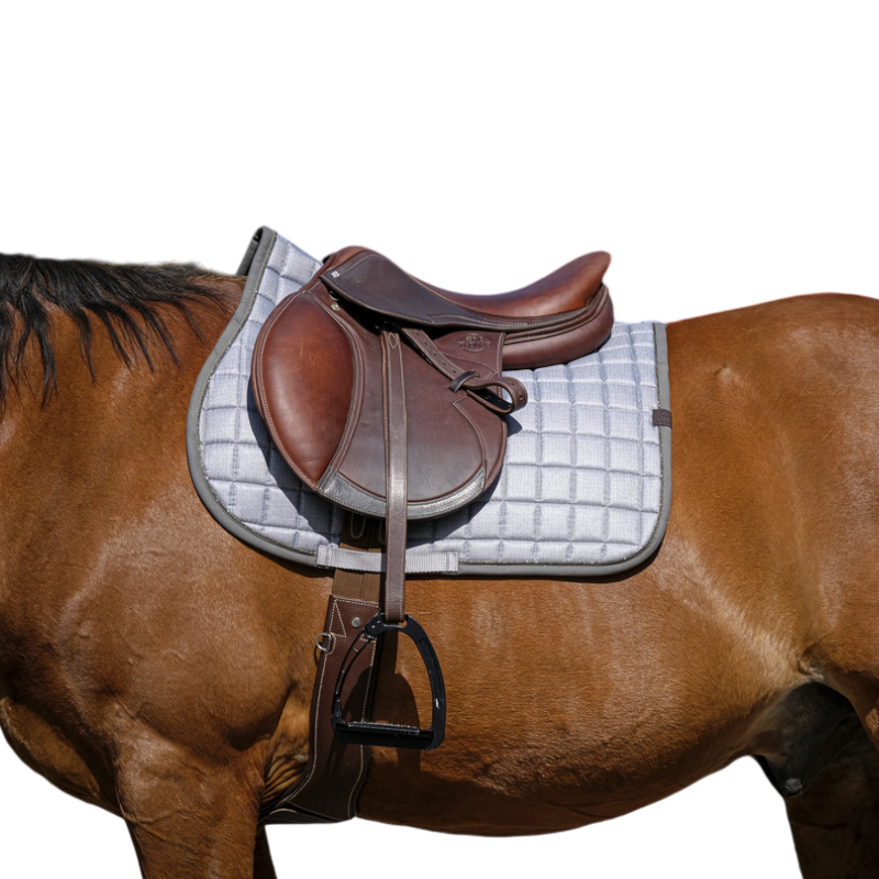 Equithème - Tapis de selle Chic gris | - Ohlala