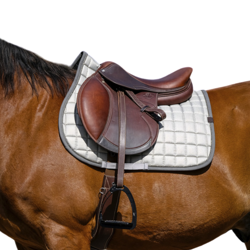 Equithème - Tapis de selle Chic gris clair | - Ohlala