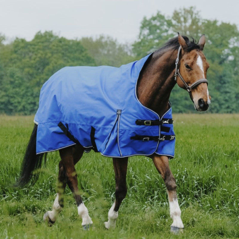Equithème - Couverture d'extérieur Tyrex Aisance 1200D High Neck bleu roi 0g | - Ohlala