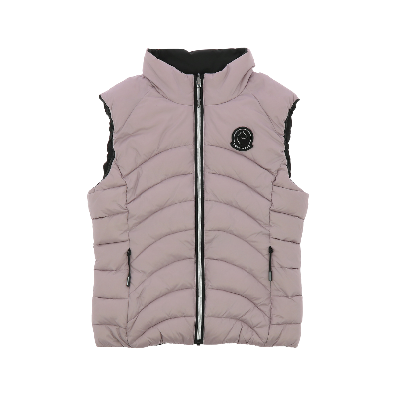 Equithème - Gilet sans manches reversible enfant Lilia JTM noir/ rose