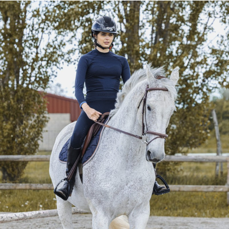 Equithème - T-shirt manches longues femme Seamless Marie marine | - Ohlala