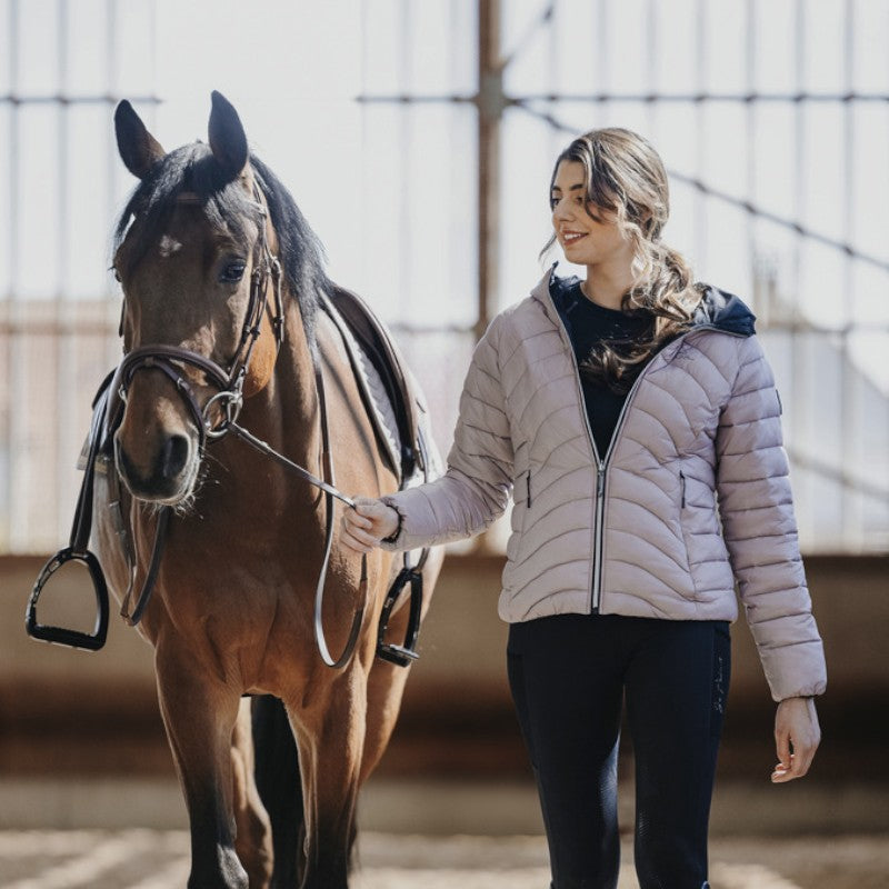 Equithème - Veste matelassée reversible femme Lutha JTM noir/ rose