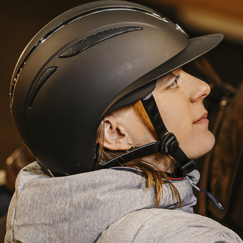 Equithème - Casque d'équitation Agris noir argenté | - Ohlala