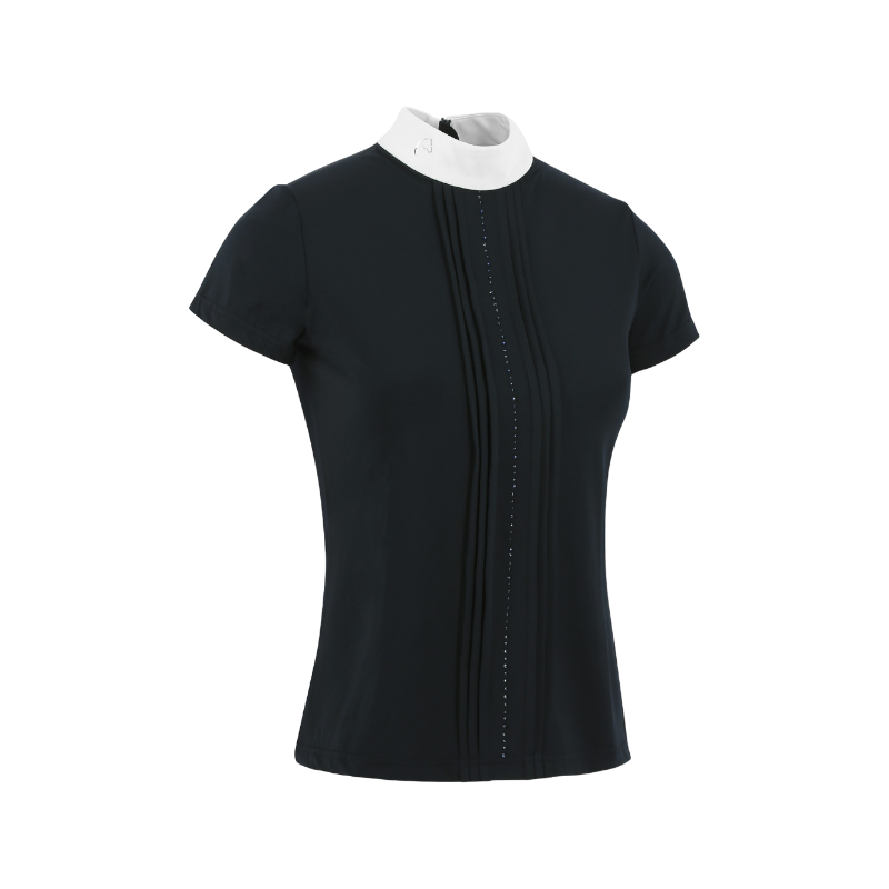 Equithème - Polo de concours manches courtes femme Dorla marine | - Ohlala