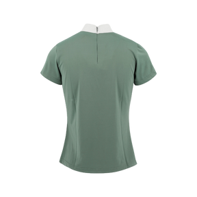 Equithème - Polo de concours manches courtes femme Funza vert sauge | - Ohlala