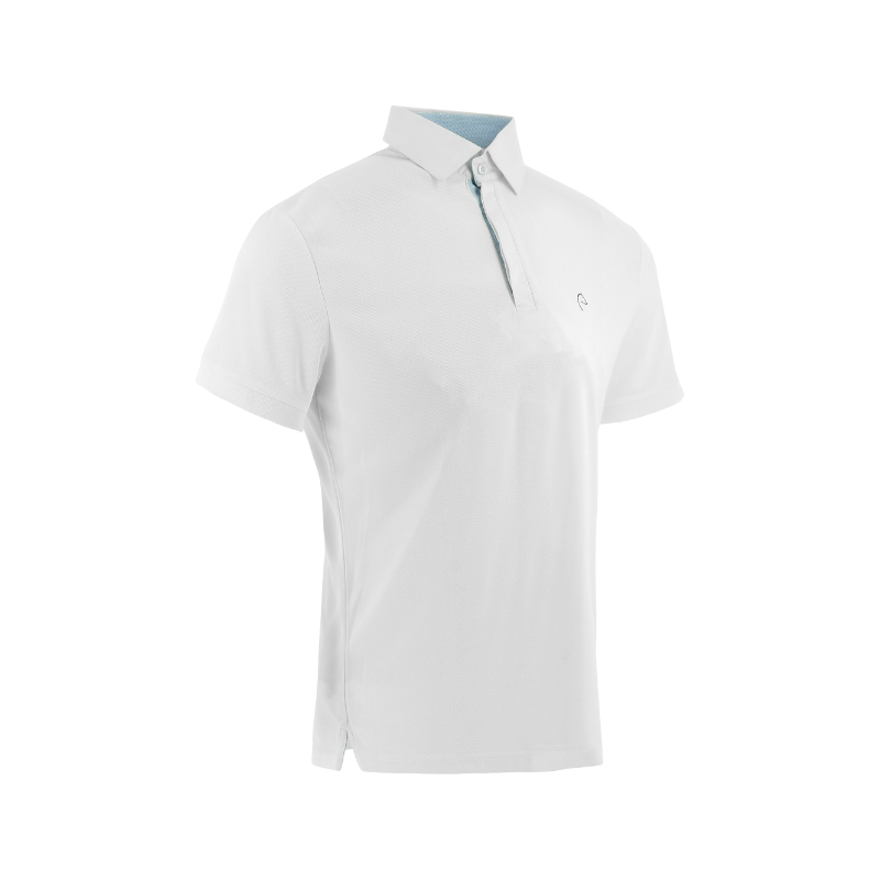 Equithème - Polo de concours manches courtes mesh homme Edy blanc | - Ohlala