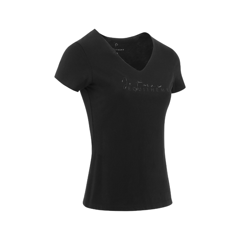 Equithème - T-shirt manches courtes femme Rehane édition "Je t'aime" noir | - Ohlala