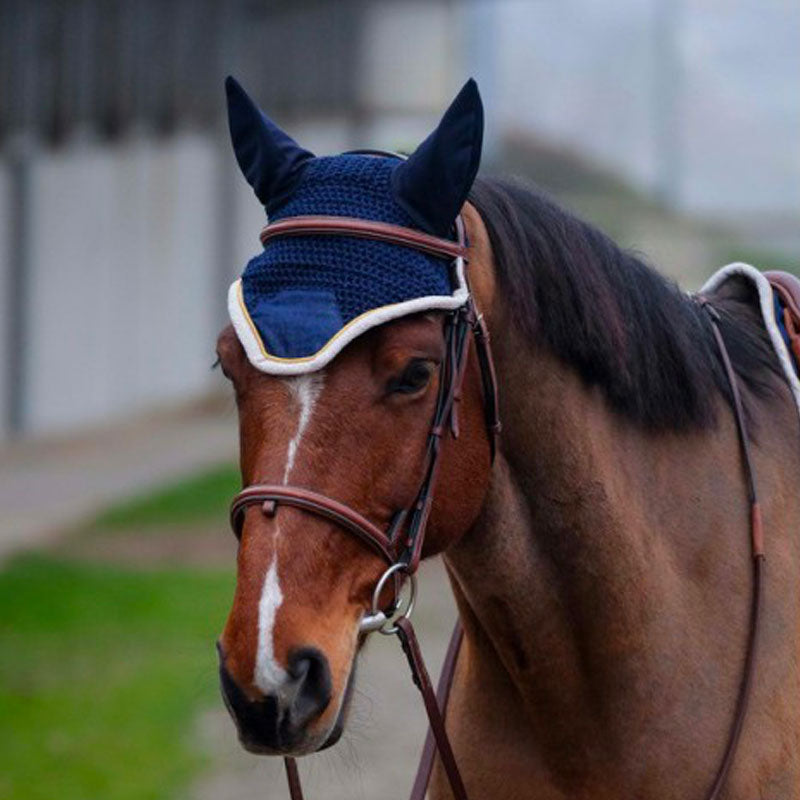 Equithème - Bonnet chasse-mouches Denim marine | - Ohlala