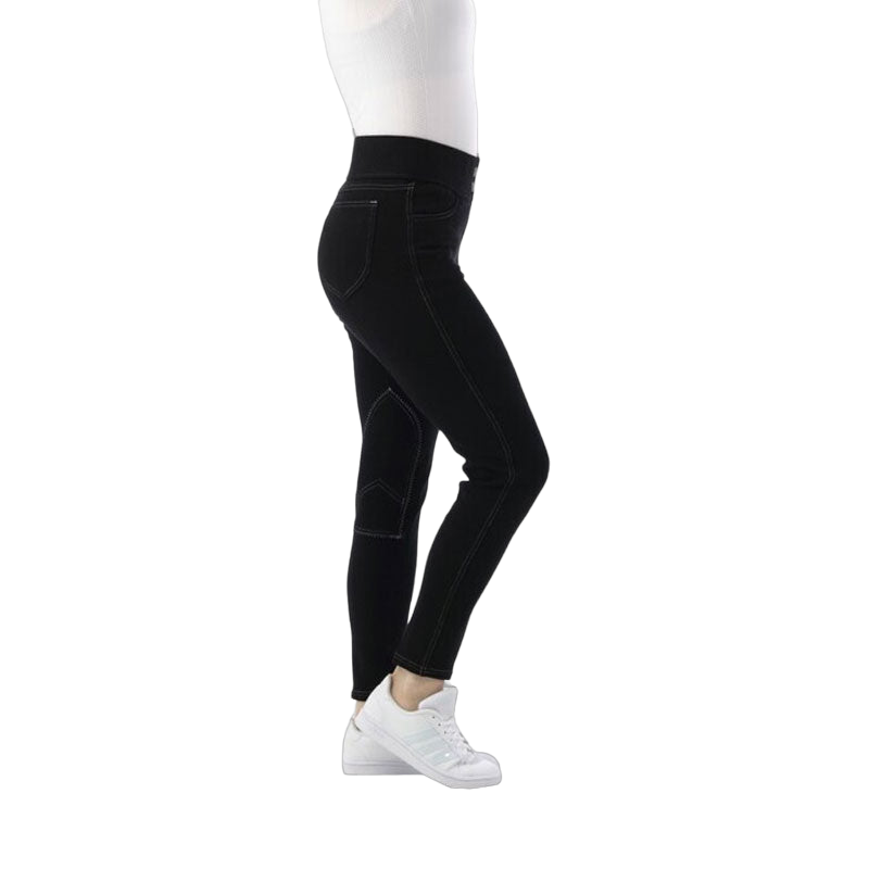 Equithème - Legging d'équitation enfant Pull On noir | - Ohlala