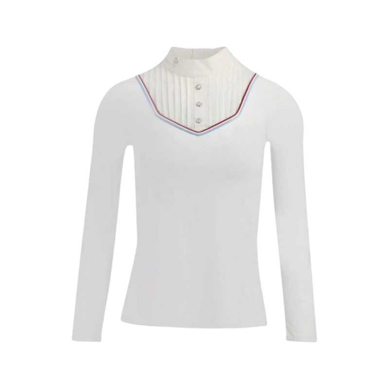 Equithème - Polo manches longues femme Cabourg blanc | - Ohlala