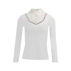 Equithème - Polo manches longues femme Cabourg blanc | - Ohlala