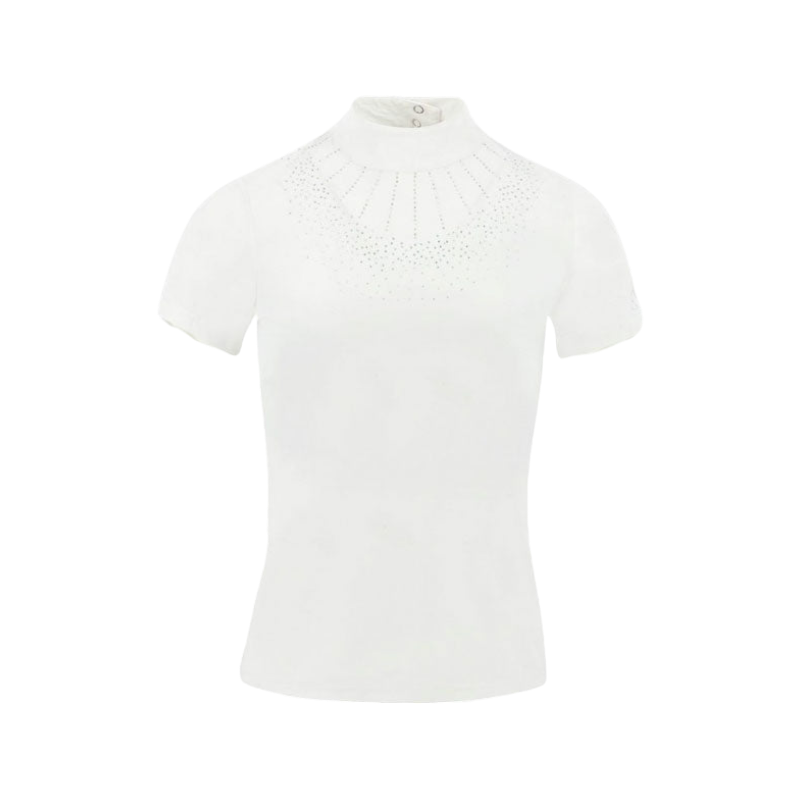 Equithème - Polo manches courtes femme London blanc | - Ohlala