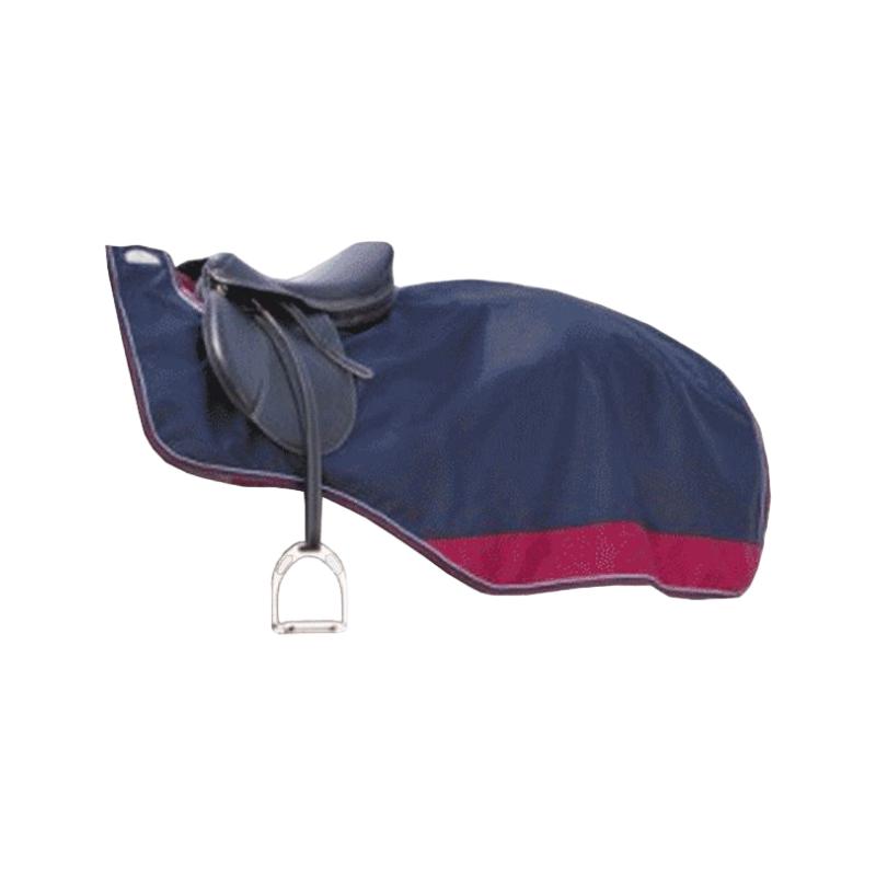 Equithème - Couvre-reins Tyrex doublé polaire marine/bordeaux 1200D