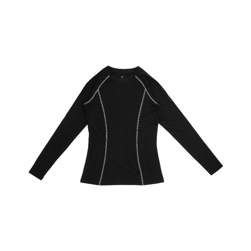 Equithème - Baselayer manches longues femme Je t'aime Stella noir | - Ohlala